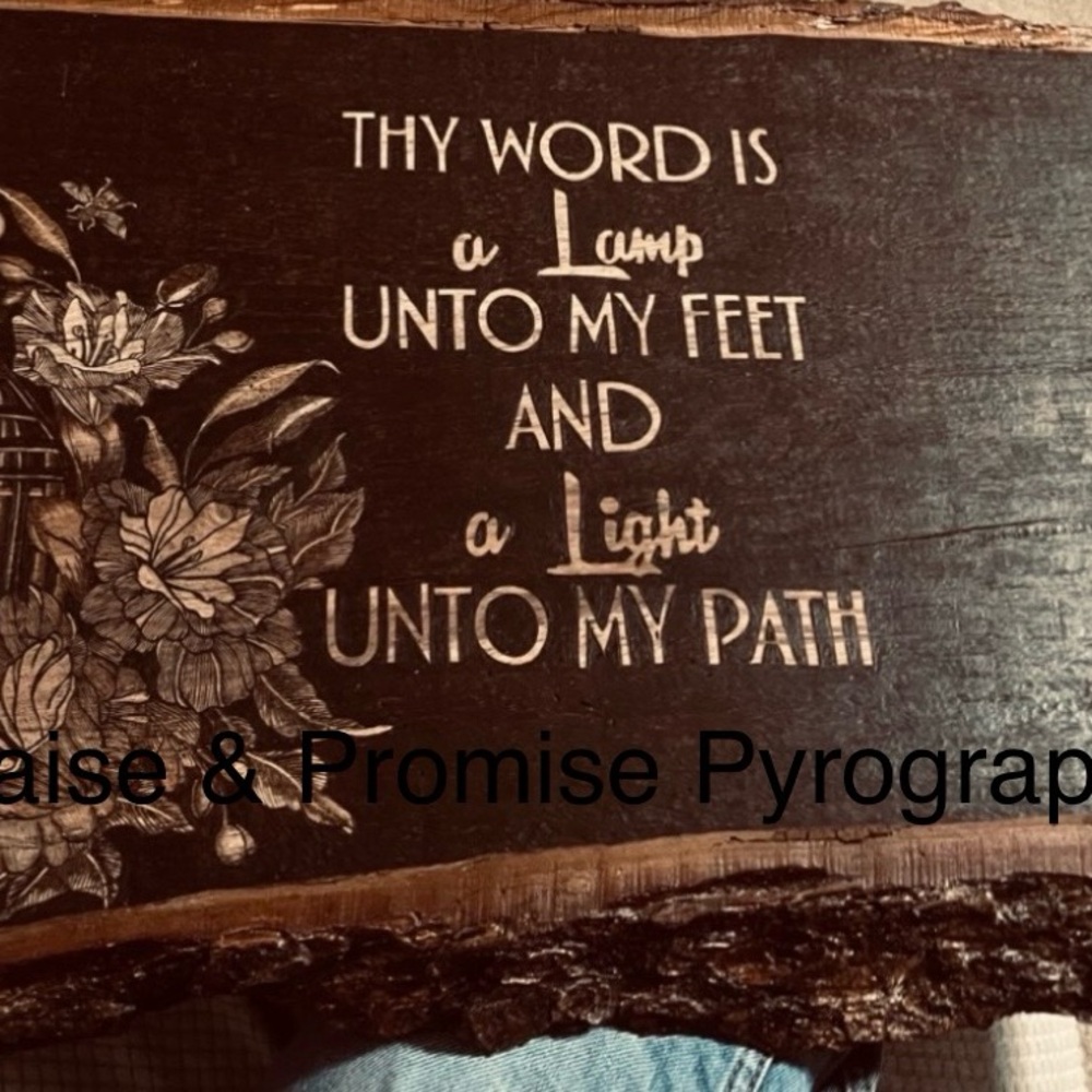 Custom Hand-Burned Serving Board Featuring Psalm 119:105 NFS